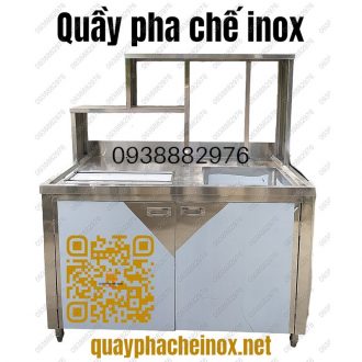 quầy trà sữa, quầy pha chế trà sữa, quầy pha chế inox, quầy inox, quầy bar inox