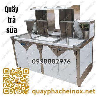 quầy trà sữa, quầy pha chế trà sữa, quầy pha chế inox, quầy inox, quầy bar inox