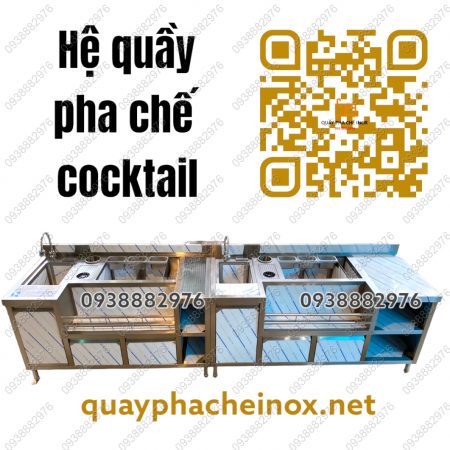 quầy pha chế cocktail, quầy pha chế, quầy pha chế inox, quầy inox, quầy bar, quầy bar inox, barstation, quầy rượu, quầy cocktail, quầy bar rượu