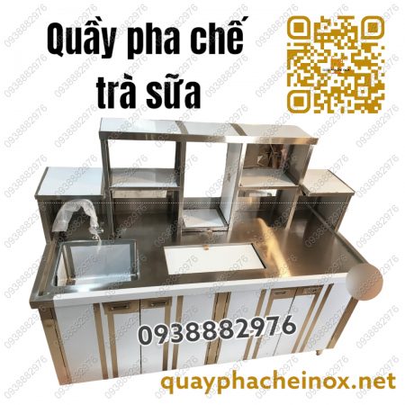 quầy trà sữa, quầy pha chế trà sữa, quầy pha chế inox, quầy inox, quầy bar inox