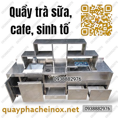 quay pha che inox, quầy pha chế, quay pha che, quầy inox, quầy pha chế, quầy pha chế inox, quầy inox, quầy trà sữa, Quầy trà sữa & cafe